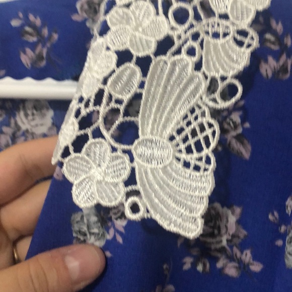 Blue floral ASOS midi-dress - Picture 3 of 4